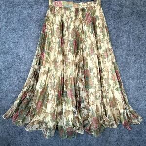 VTG Steven Stoller Maxi Skirt Womens 10 Beige Cottagecore Romantic Soft Eclectic